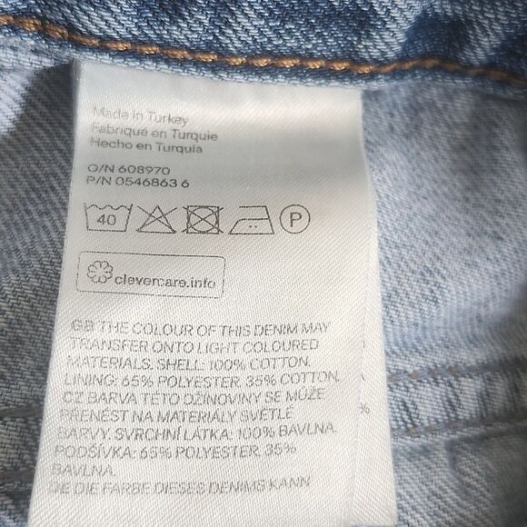 L.O.G.G. By H&M, Cut Off Denim Jean Shorts, Distressed, Light Blue, Sz 8 - Picture 5 of 6